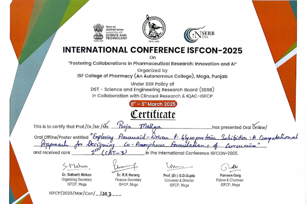 Mrs. Pooja Mallya Wins First Prize at IFSCON-2025